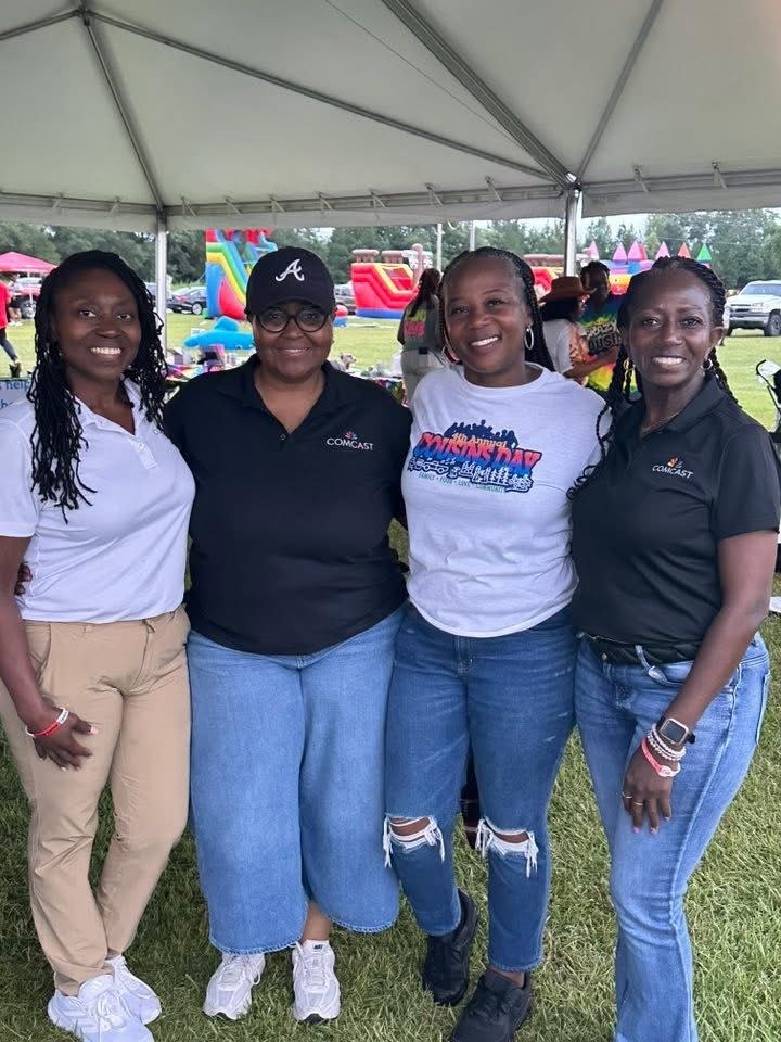 Cousins Foundation members gathered under a tent at the annual event